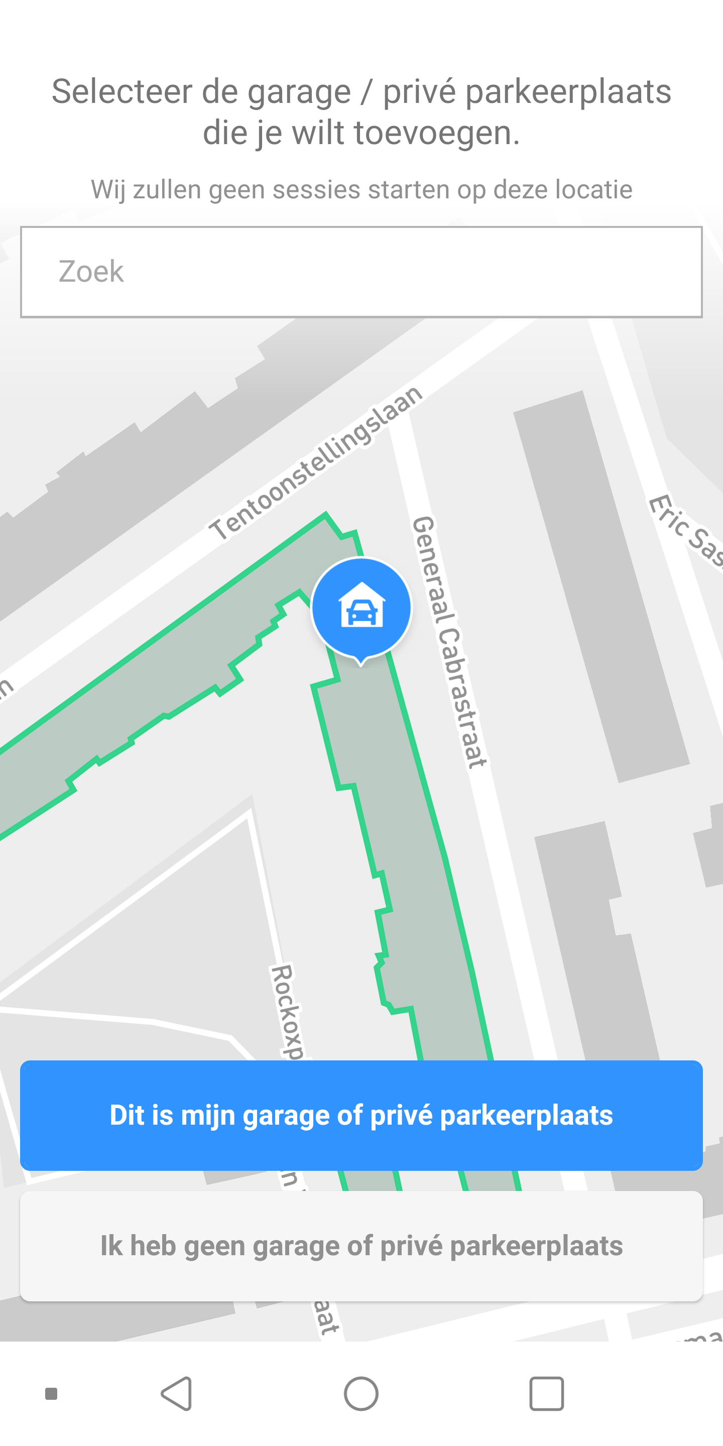 Privé parkeerplaats toevoegen
