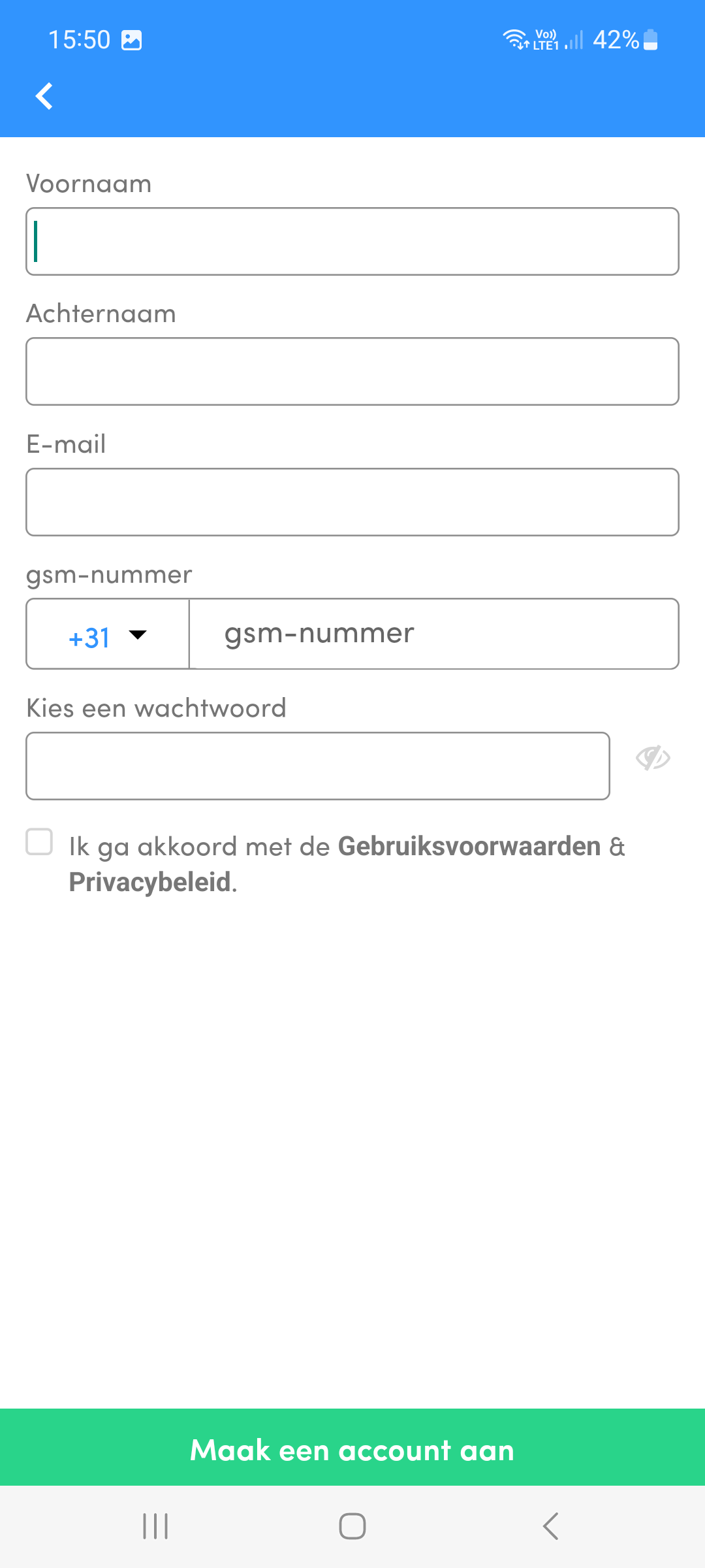 Account aanmaken