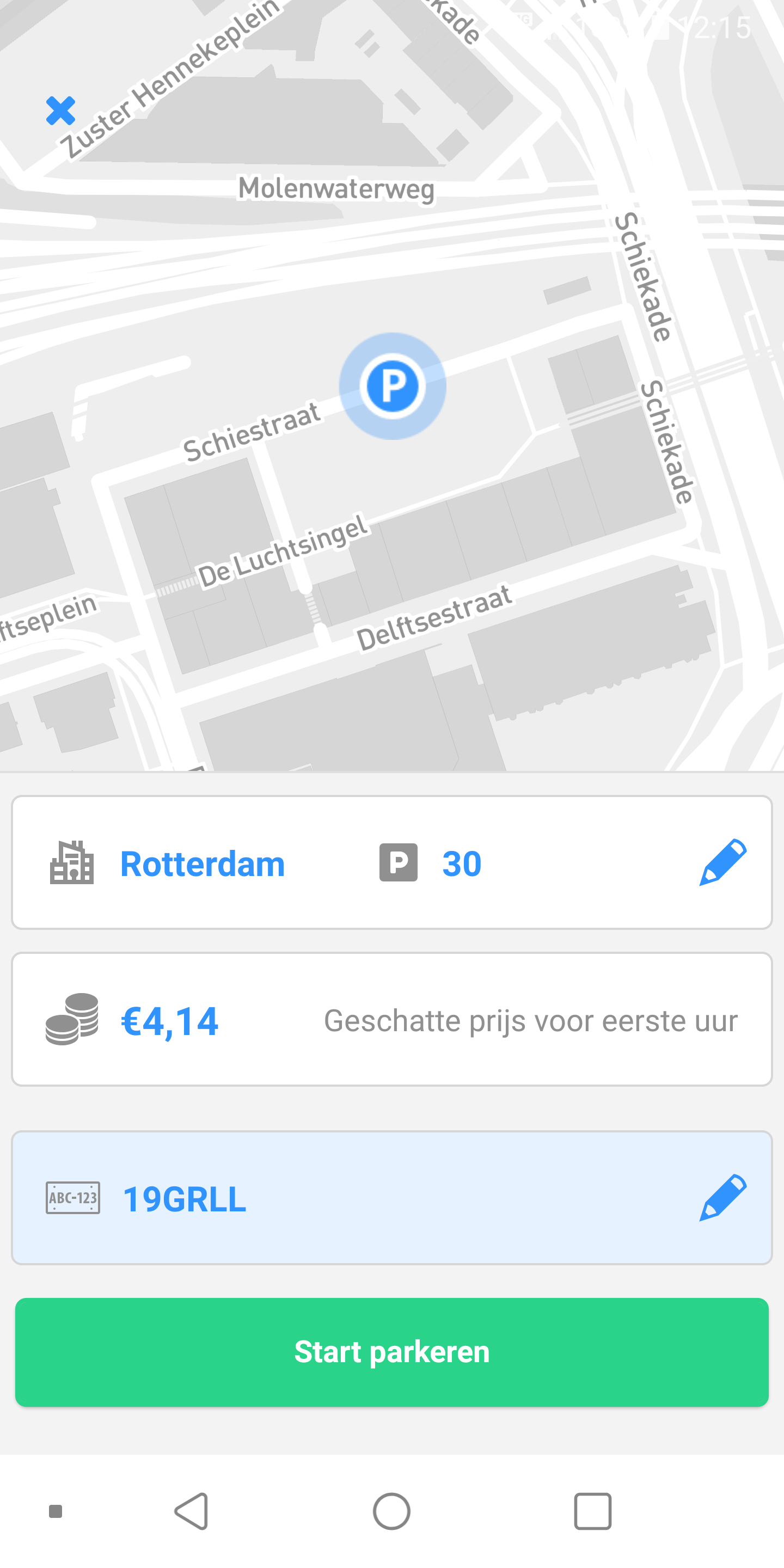 Start parkeren